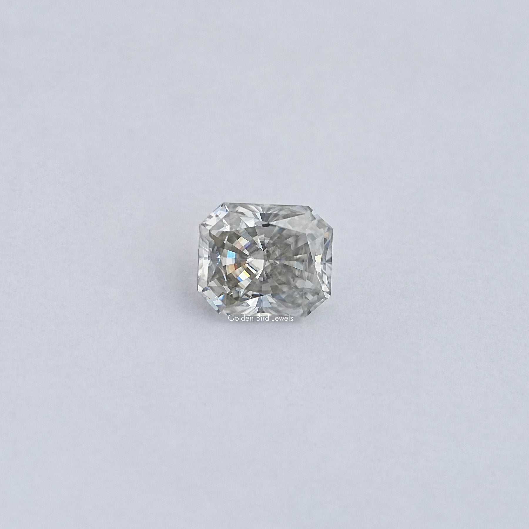 View Of Grey radiant Cut Loose Moissanite