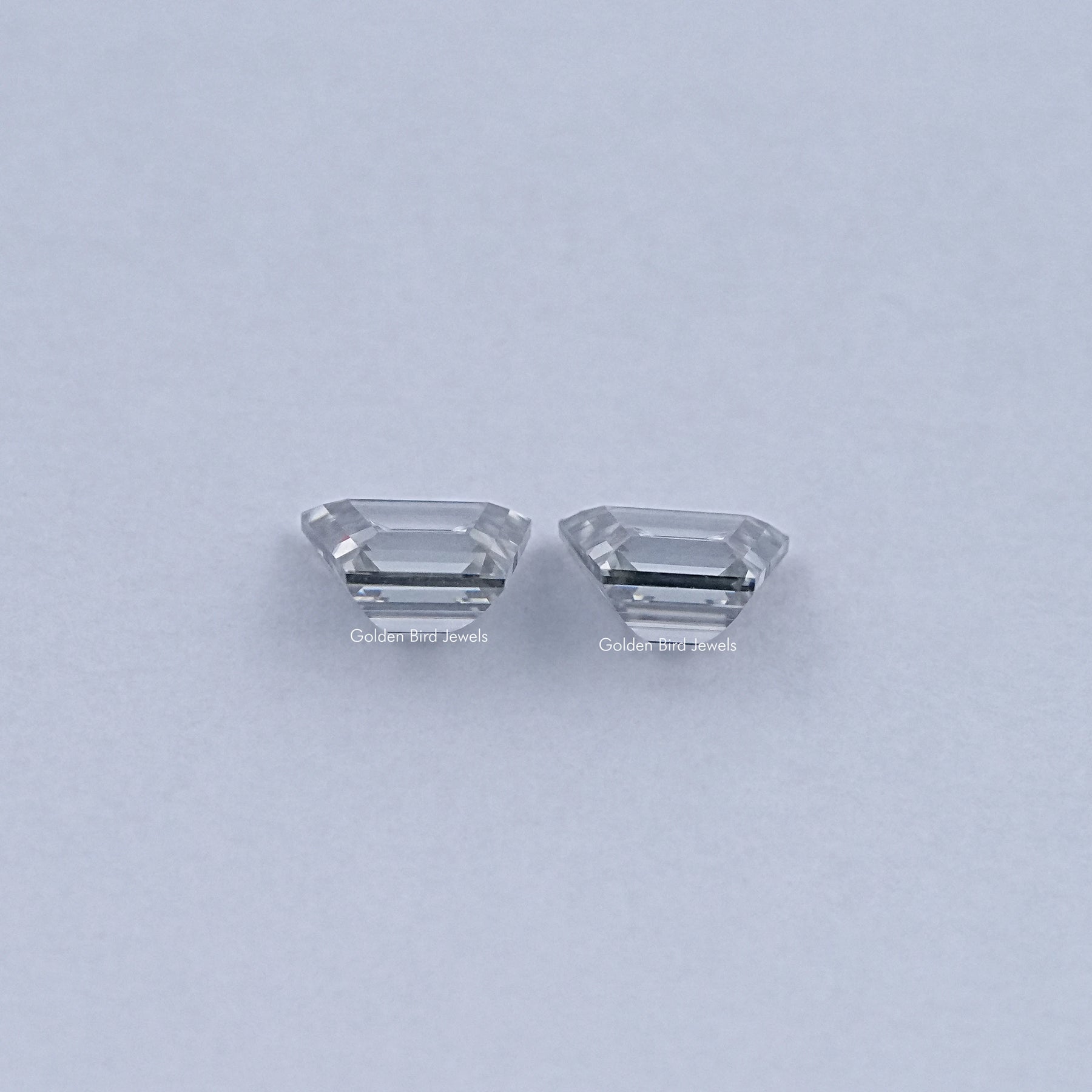 Side View Of Grey Trapezoid Cut Lab Loose moissanite