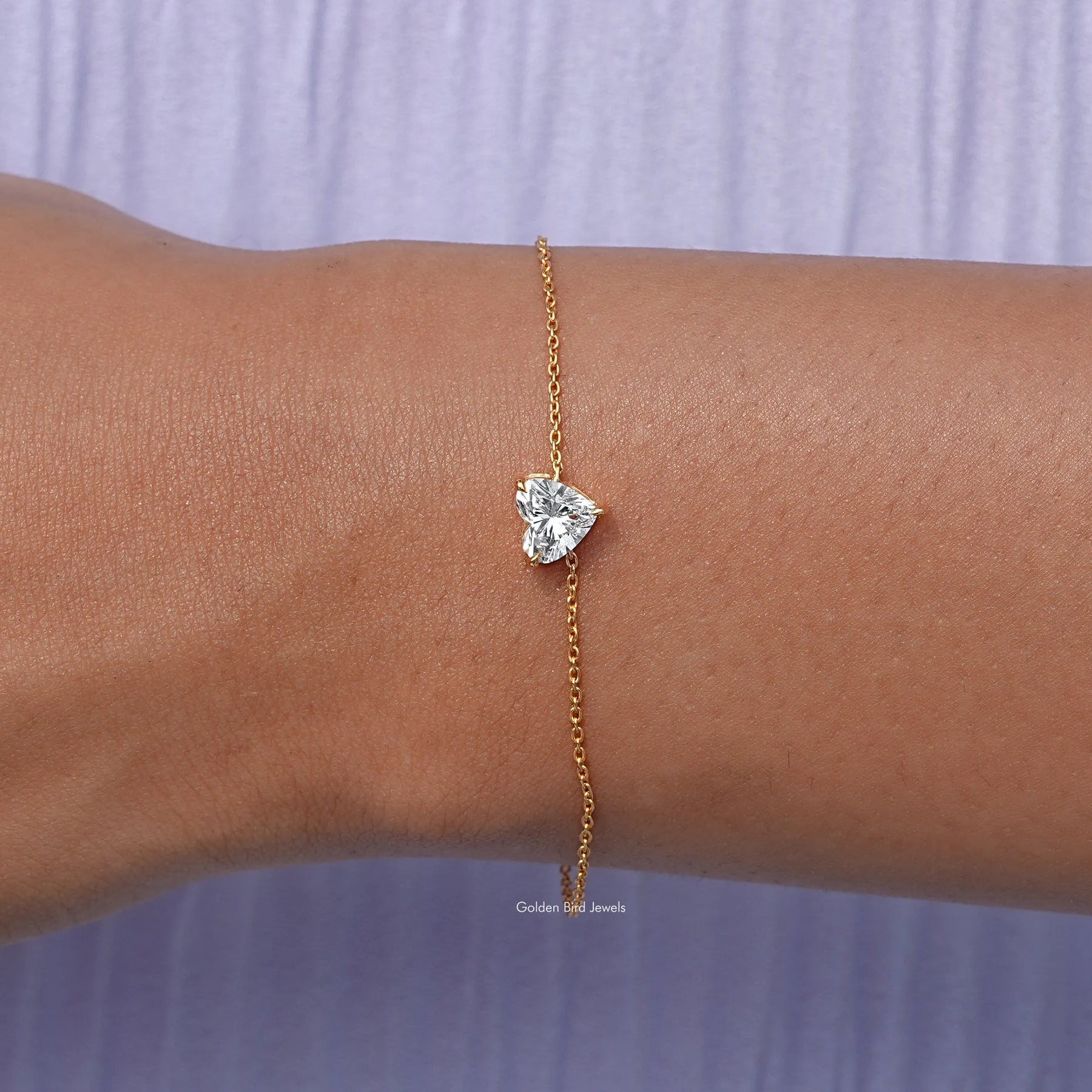 View of heart Cut diamond chain Bracelet