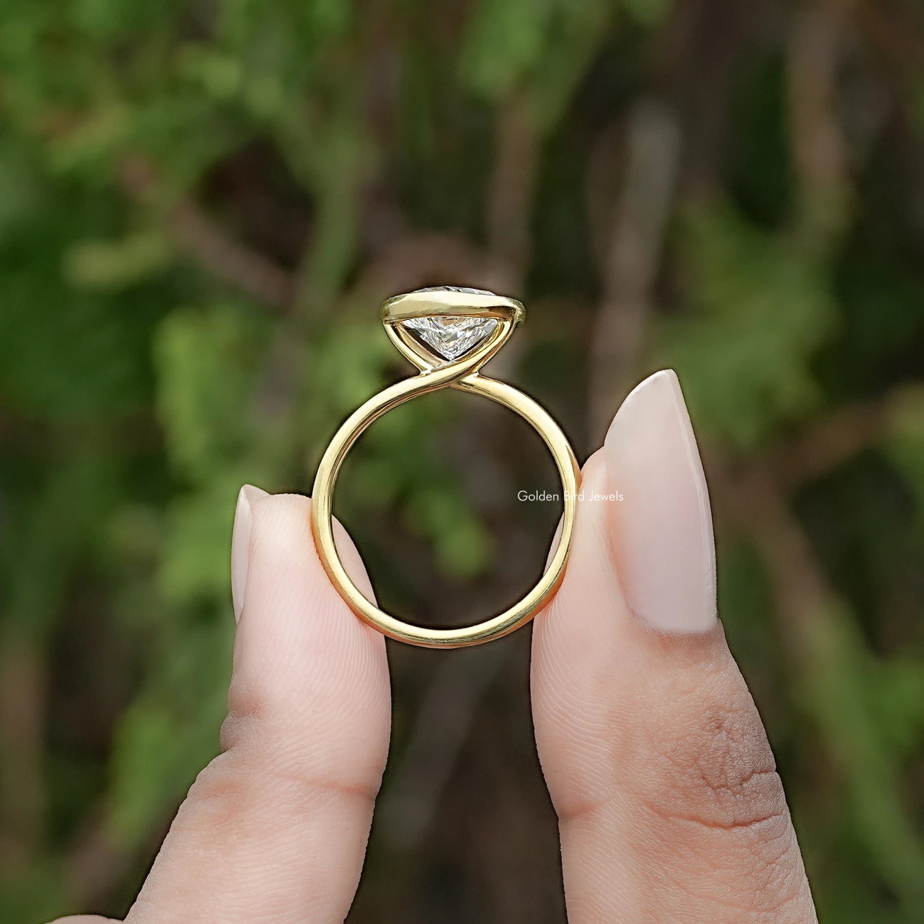 Heart Shaped Lab Diamond Bezel Set Ring