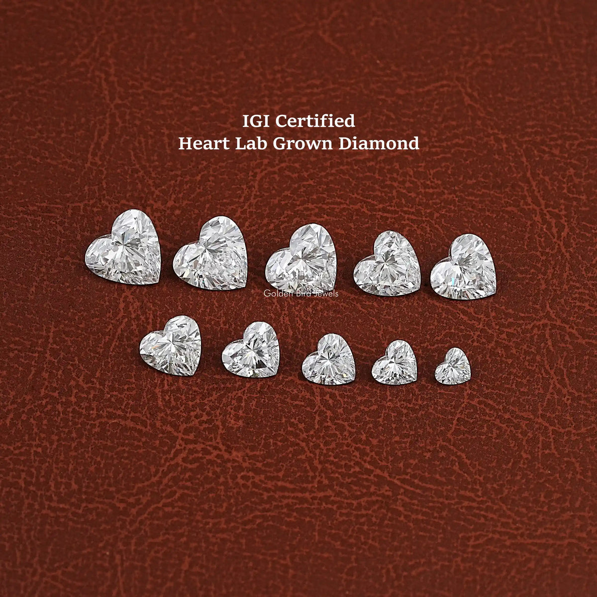 View of Heart Shaped Loose Lab Diamond In White
