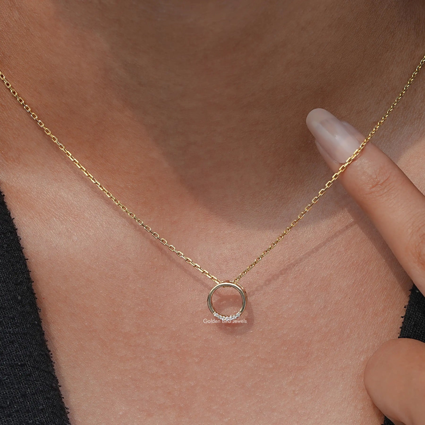 View Round Cut Open Circle Pendant of Women's