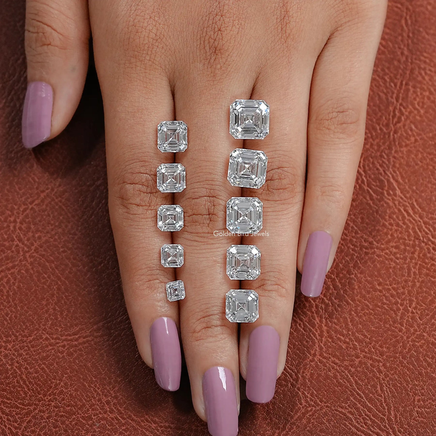 Close-Up View of Asscher Cut Loose Diamond In White