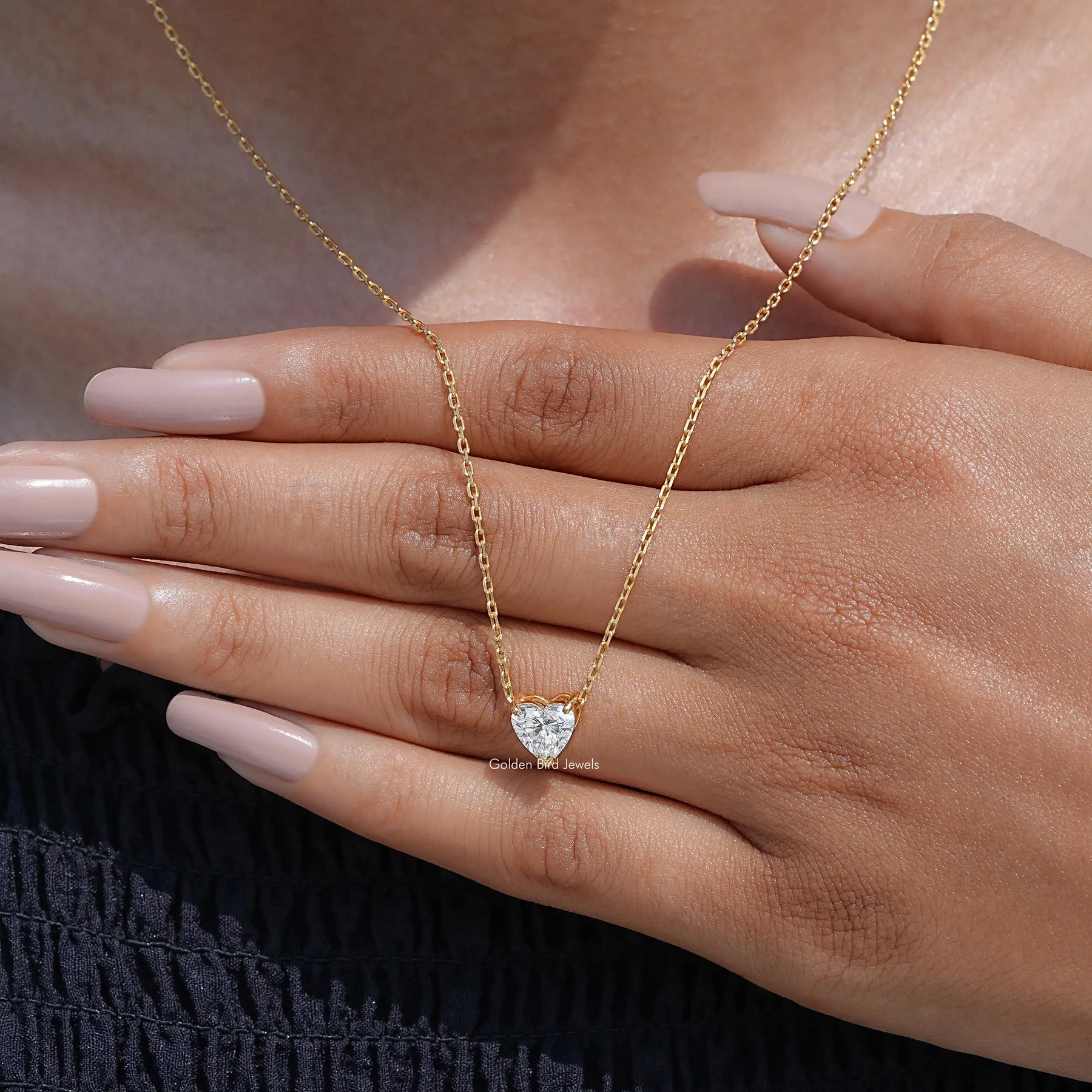 View of lab diamond pendant for women