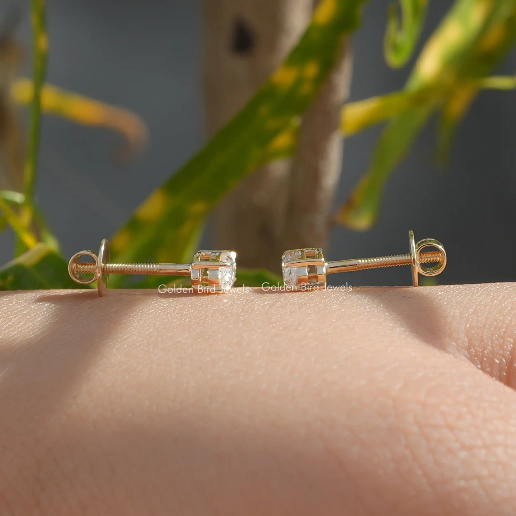 This lab grown stud earrings made of marquise cut diamond