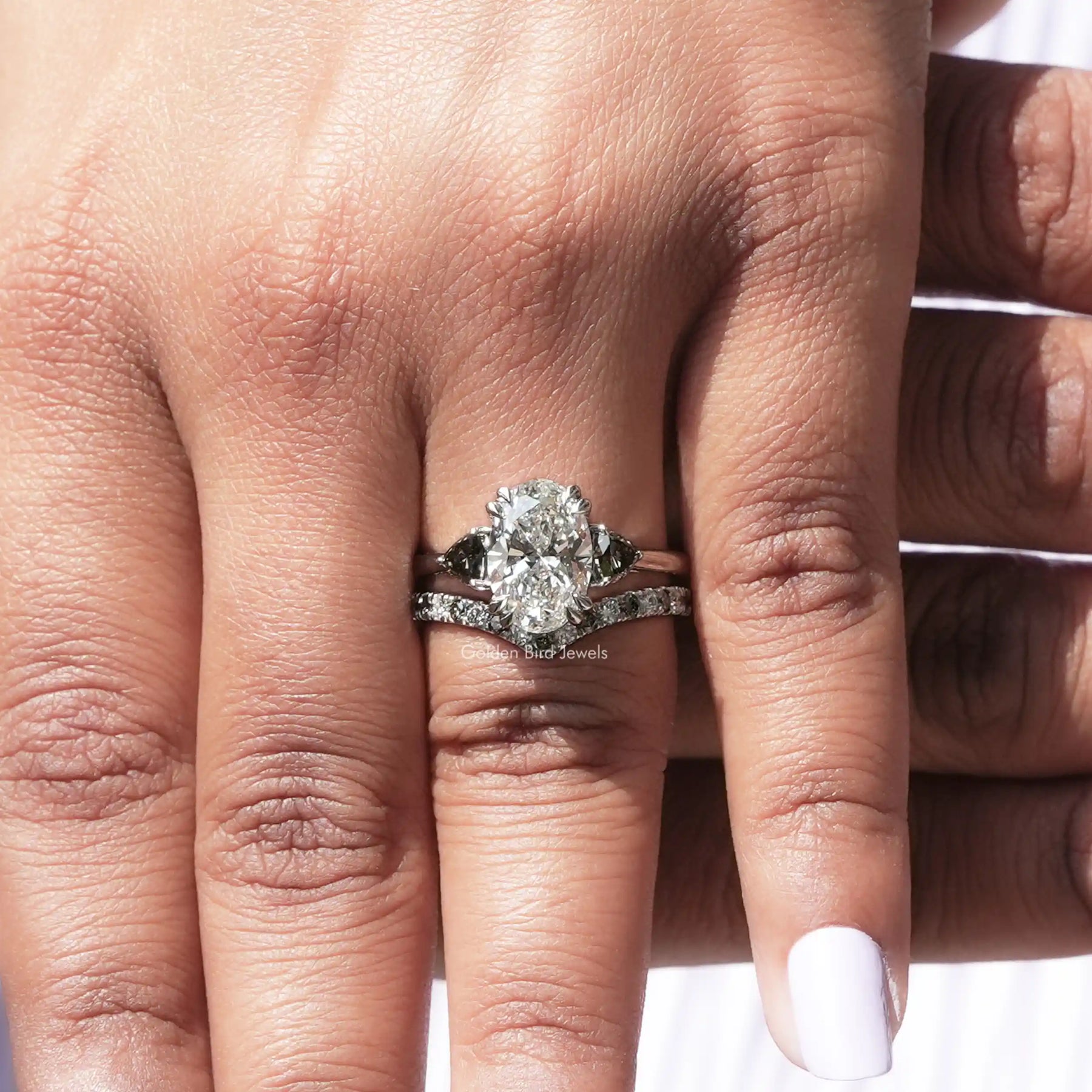 Lab Grown Diamond Bridal Ring Set In White Gold