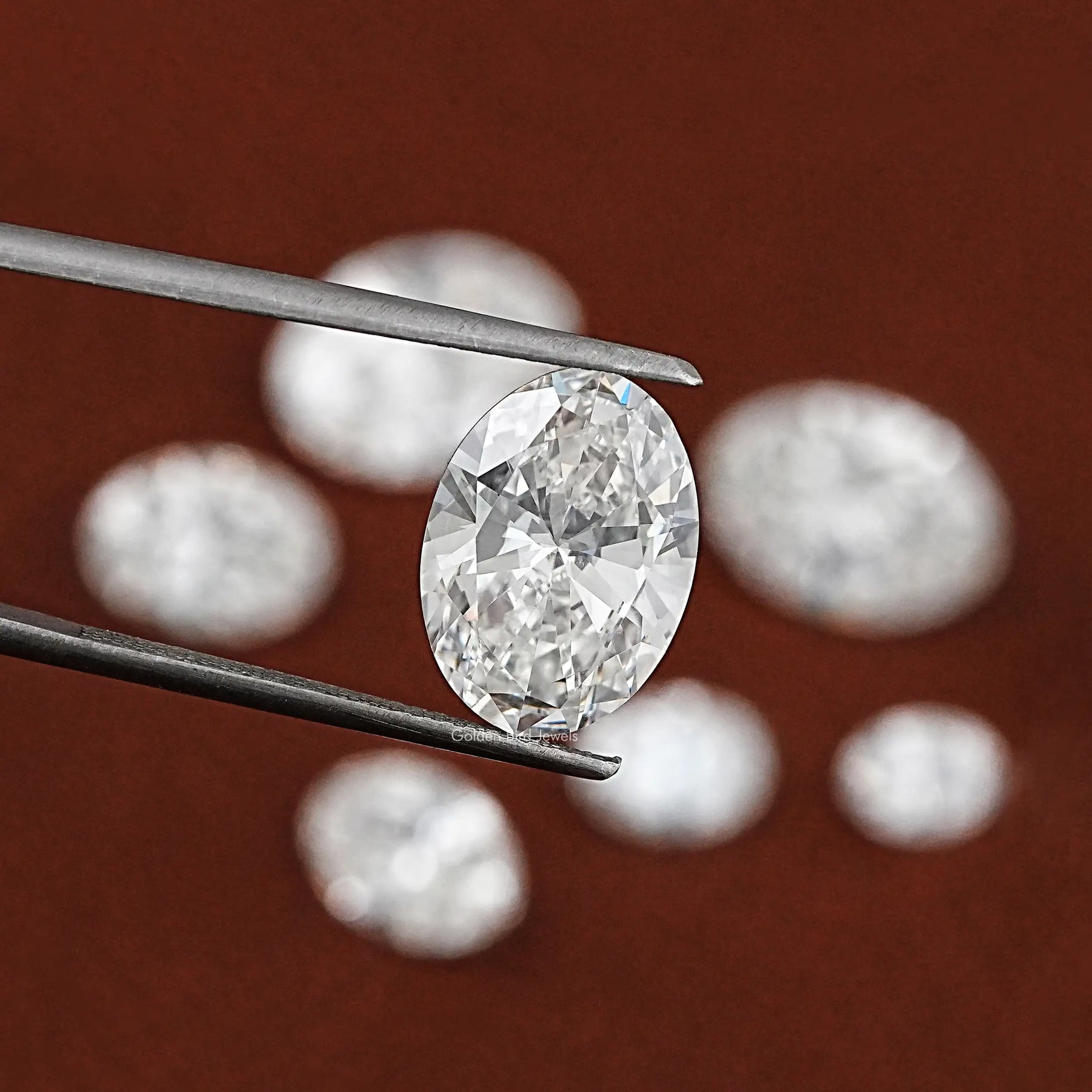 View Of Lab Grown Oval Cut Loose Diamond In White