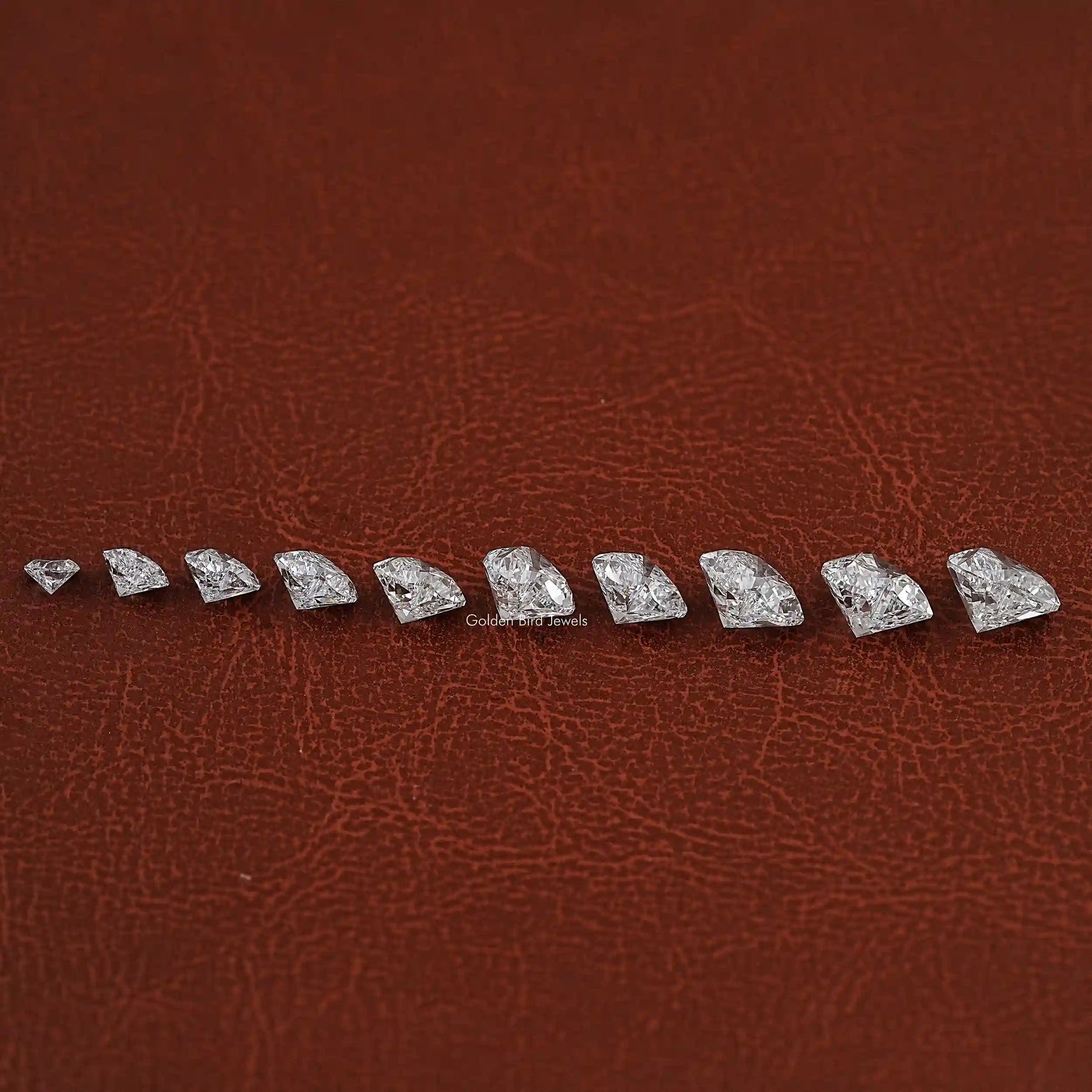 Side View of Heart Shaped Loose Lab Diamond In White