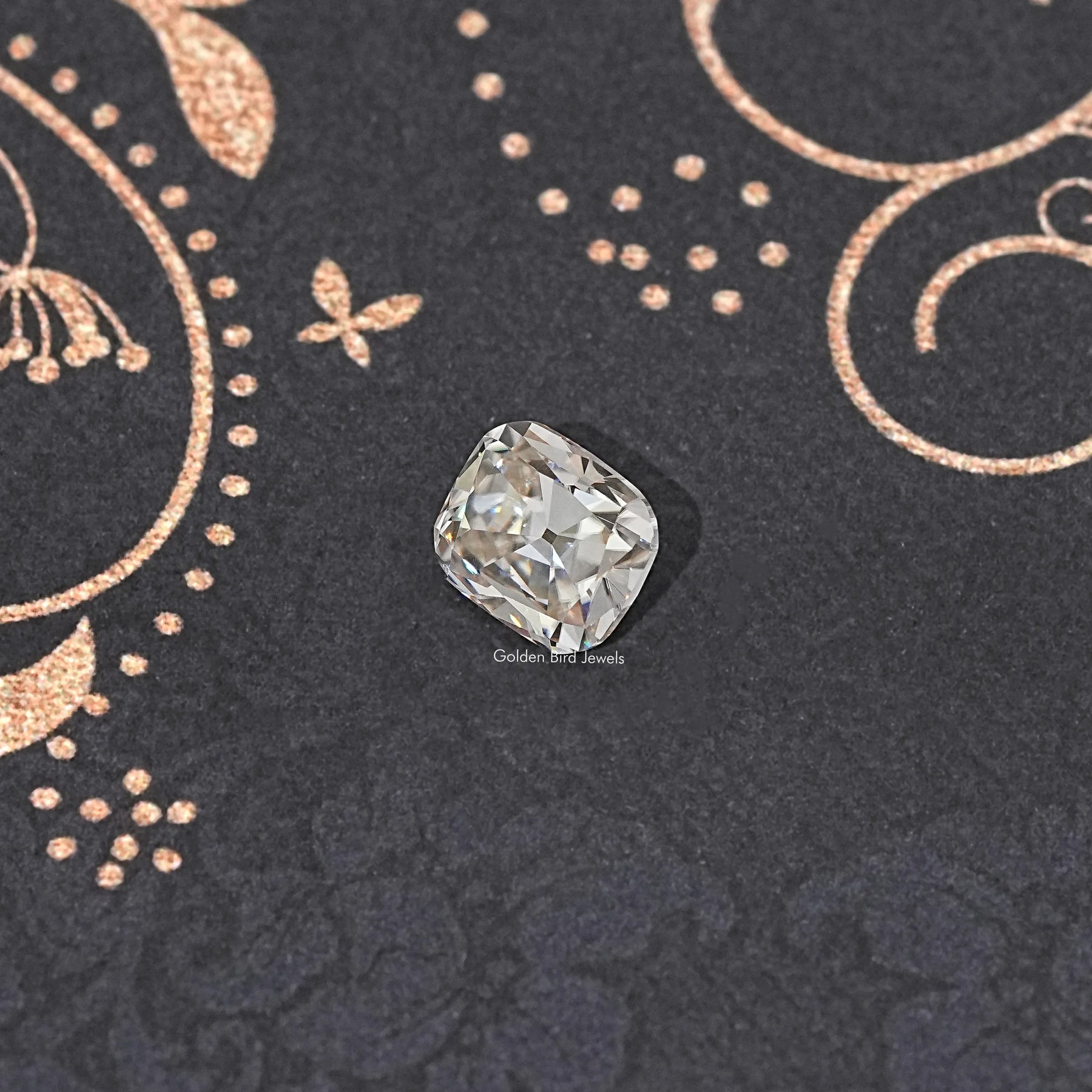 Top View of Old Mine Cushion Cut Loose Moissanite Stone