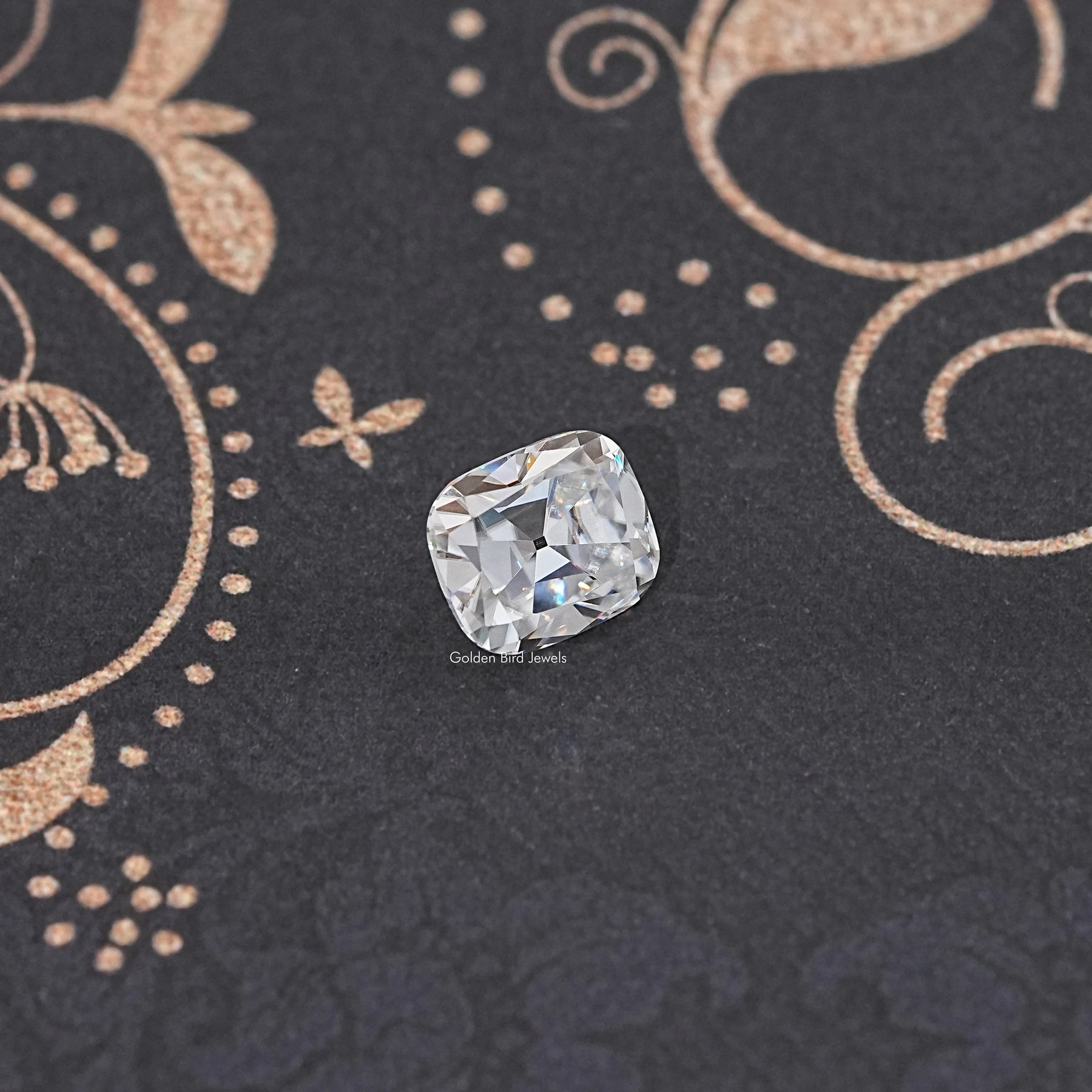 Top View of Old Mine Cushion Cut Loose Moissanite Stone