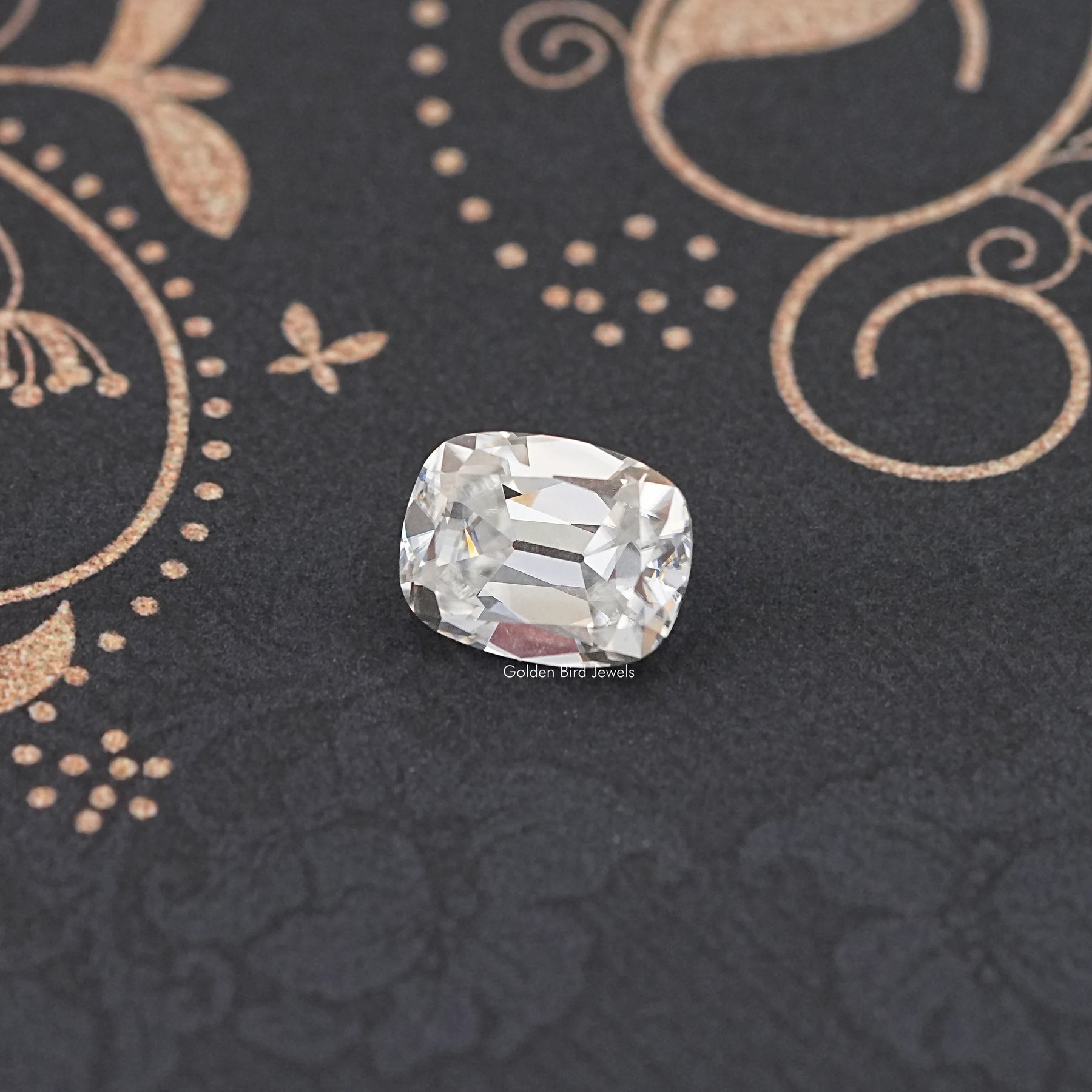 Top View of Old Mine Cushion Cut Loose Moissanite Stone