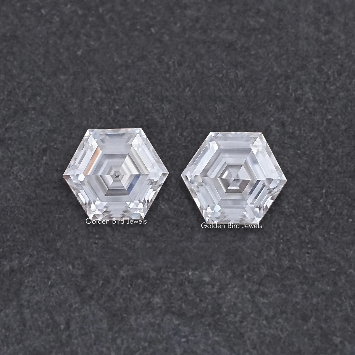 Hexagon Cut Moissanite Loose Pair