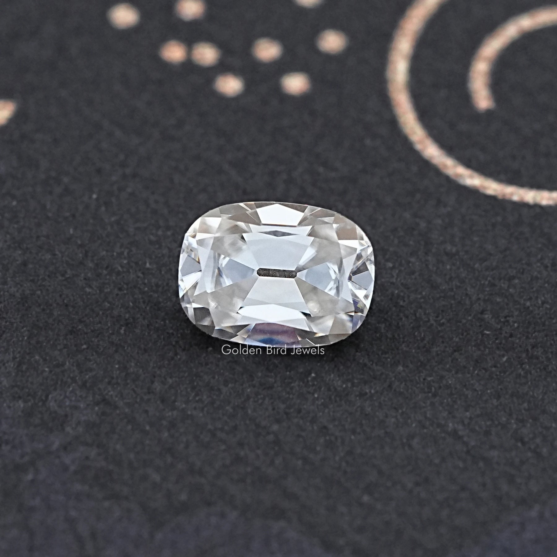 View Of Old Mine Cushion Cut Moissanite Loose Stone