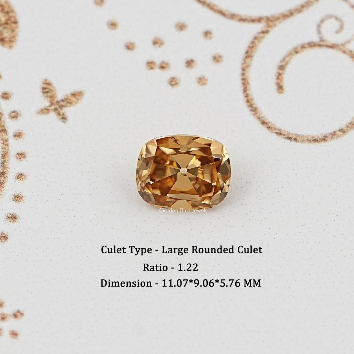 Champagne Old Mine Cushion Cut Loose Moissanite