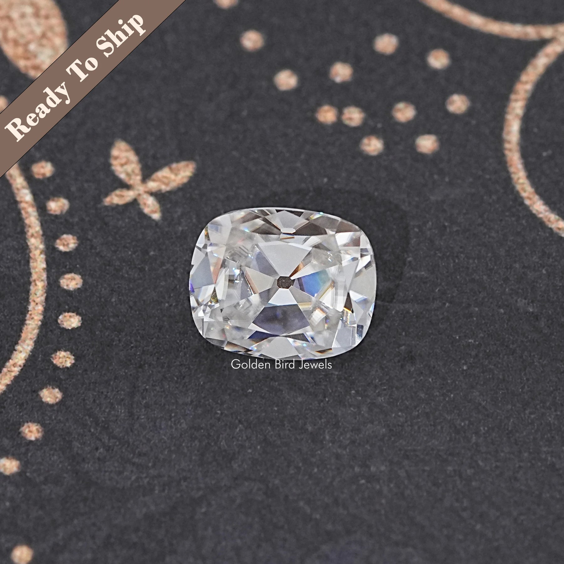 View Of Old Mine Cushion Cut Loose Moissanite Stone