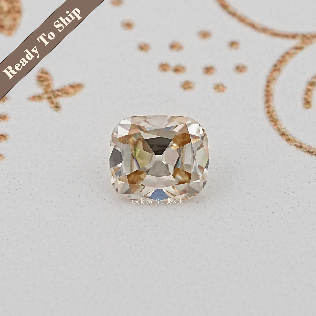View Of Old Mine Cushion Cut Loose Moissanite Stone