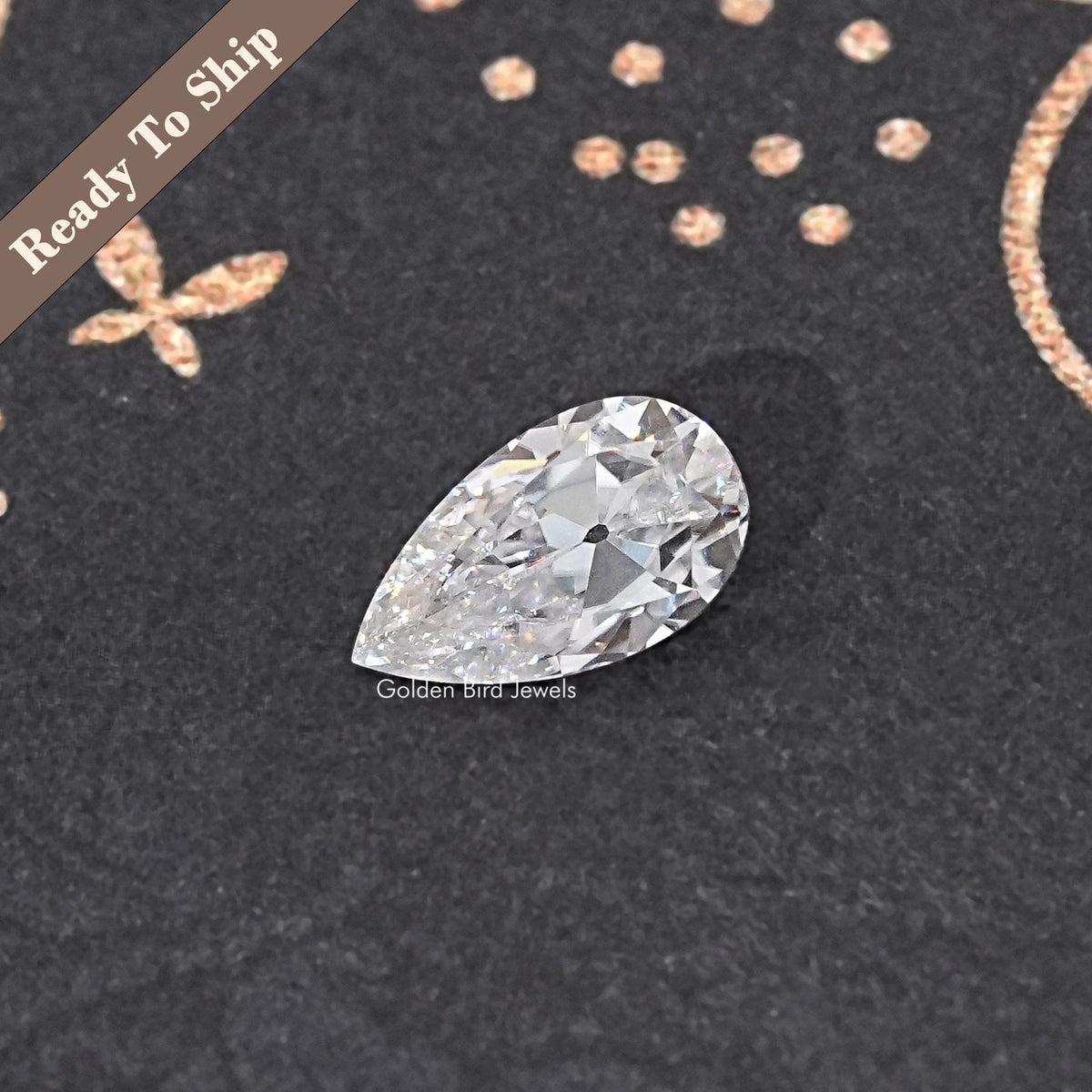View Of Old Mine Pear Cut Loose Moissanite Stone