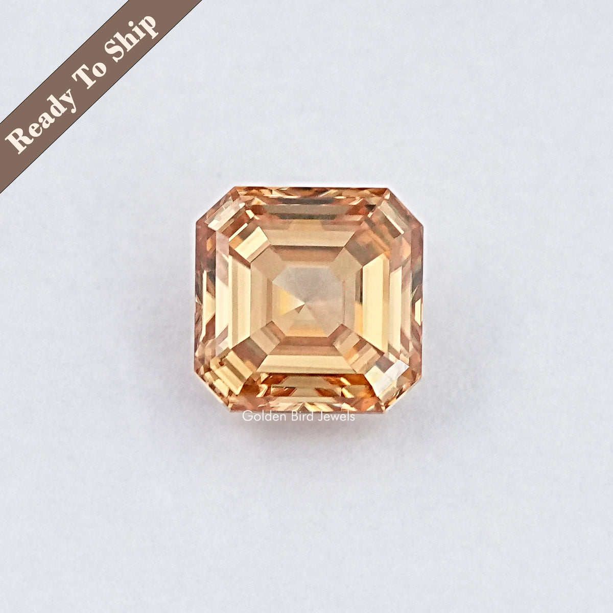Orange Asscher Moissanite Loose Stone