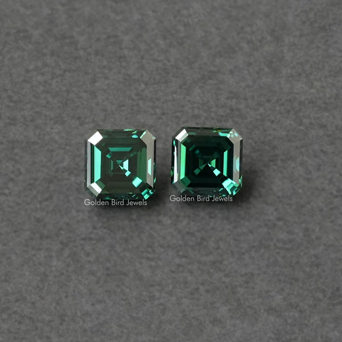 Dark Green Asscher Loose Moissanite