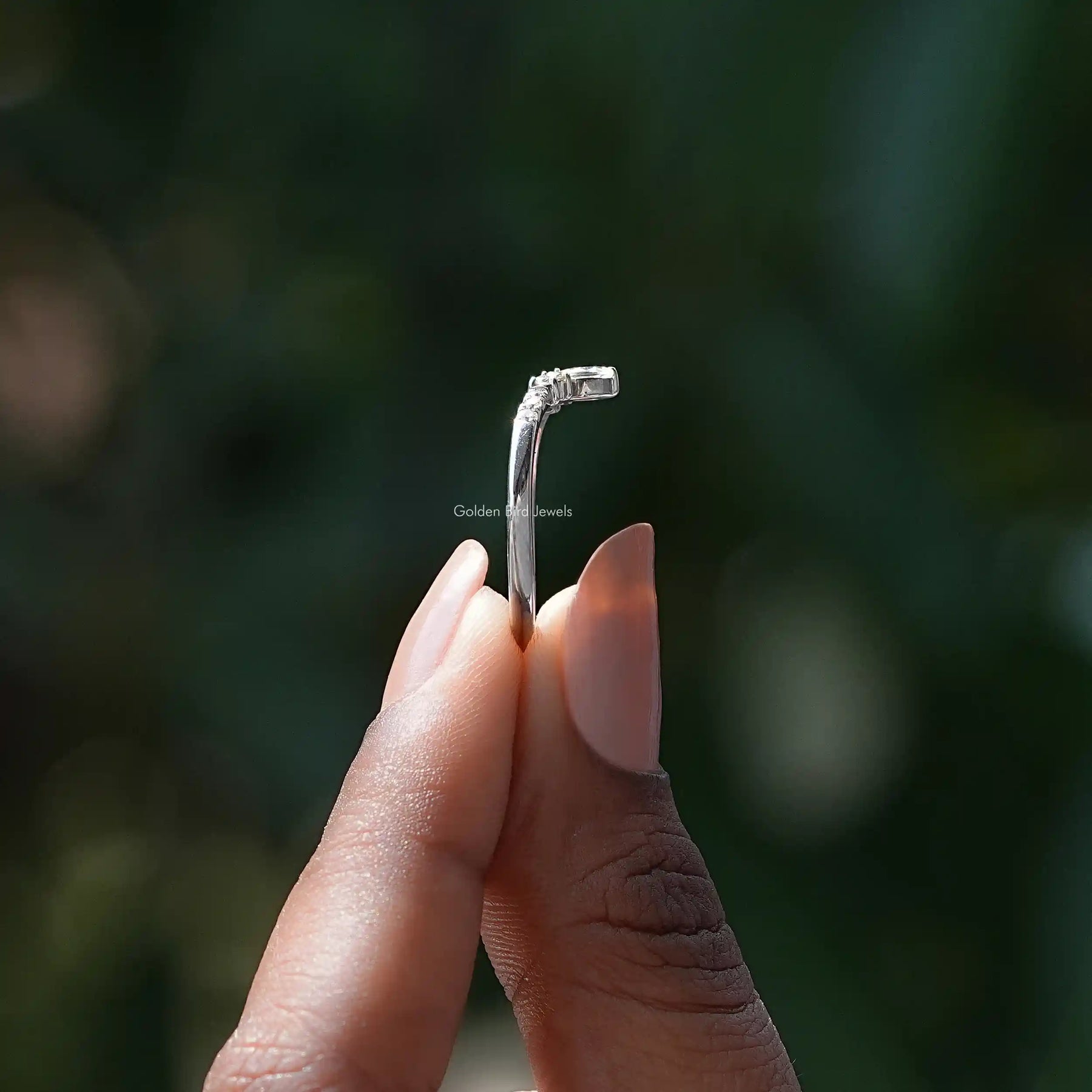 Marquise And Round Lab Diamond Chevron Band