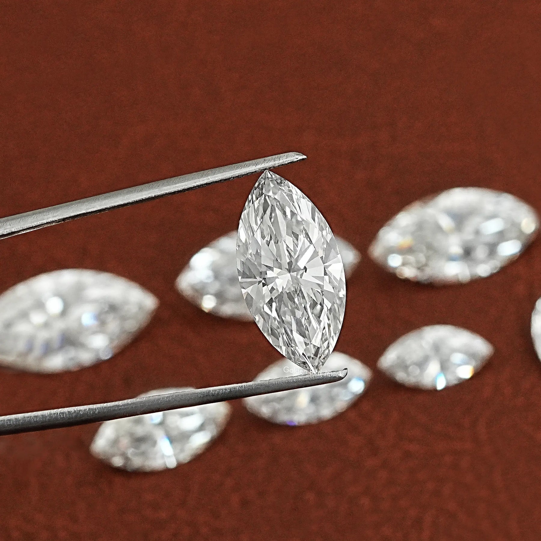 Detailed View Of Marquise Cut Loose Lab Grown Diamond