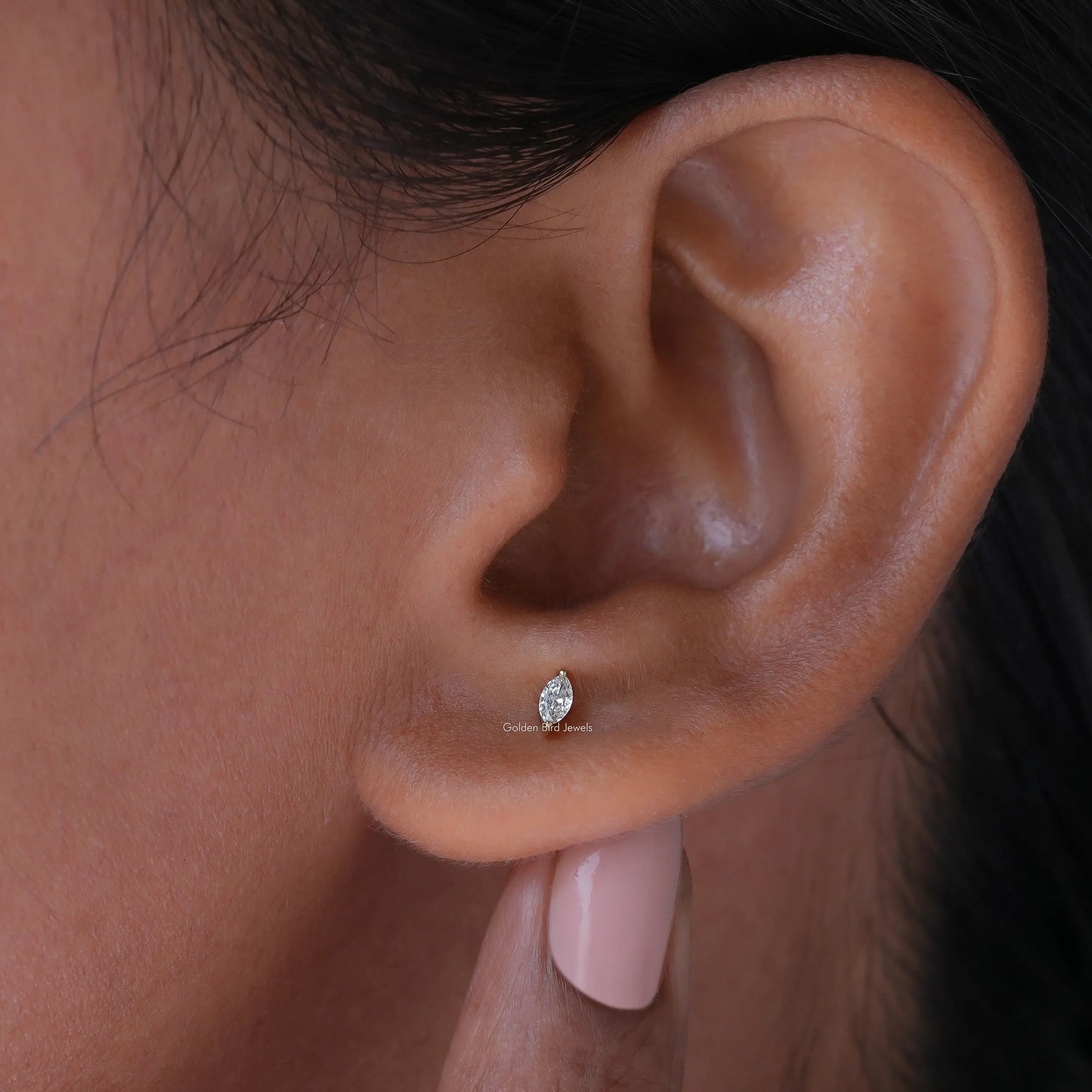 Lab Diamond Marquise Cut Stud Earrings