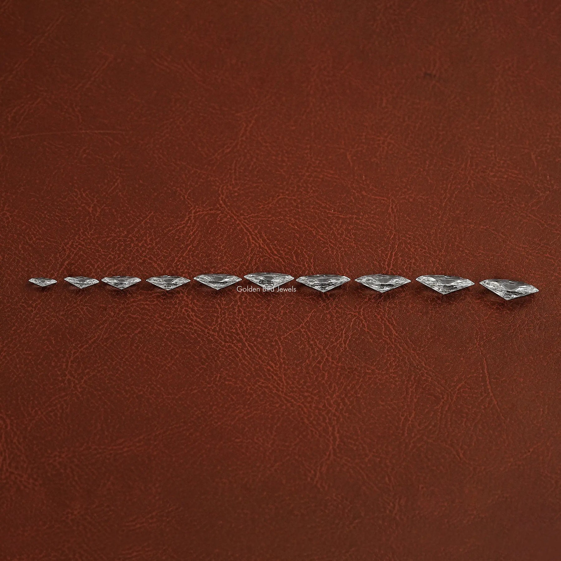 Side View of Marquise Cut Loose Lab Diamond In White
