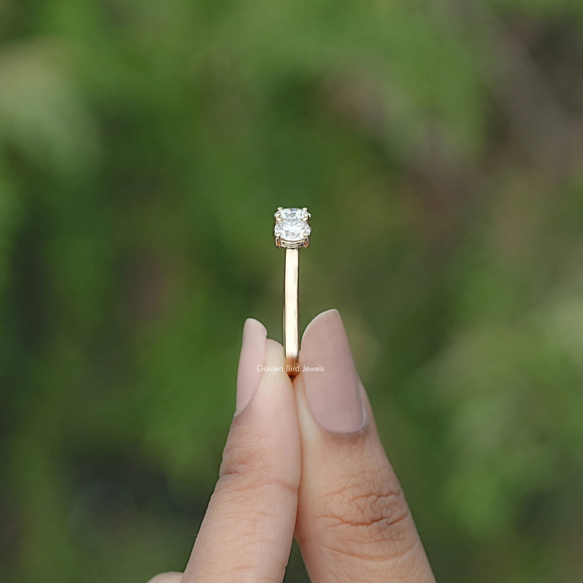 Side View of Moissanite Round Cut Eternity Wedding Band