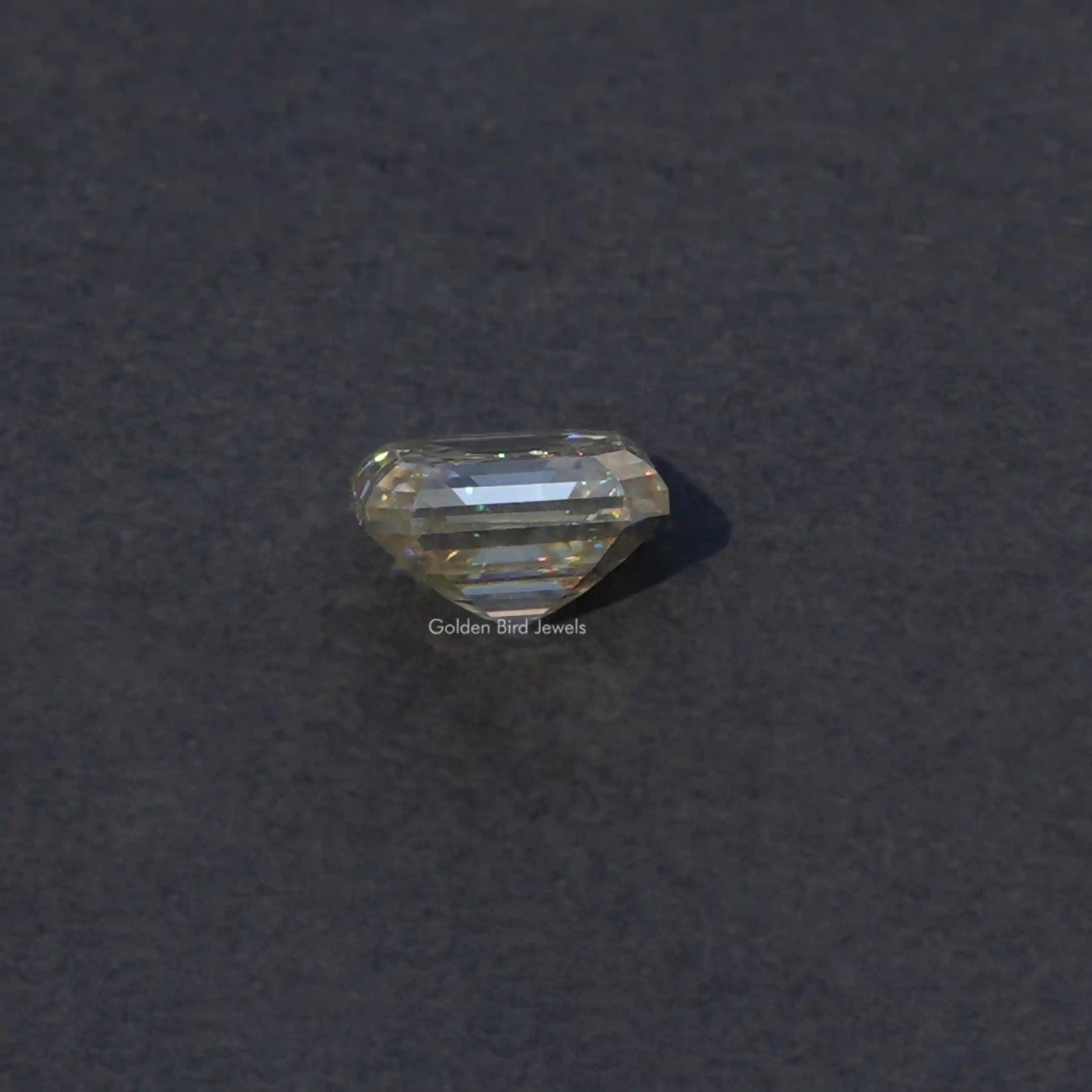 Side View of Asscher Cut Loose Moissanite Stone
