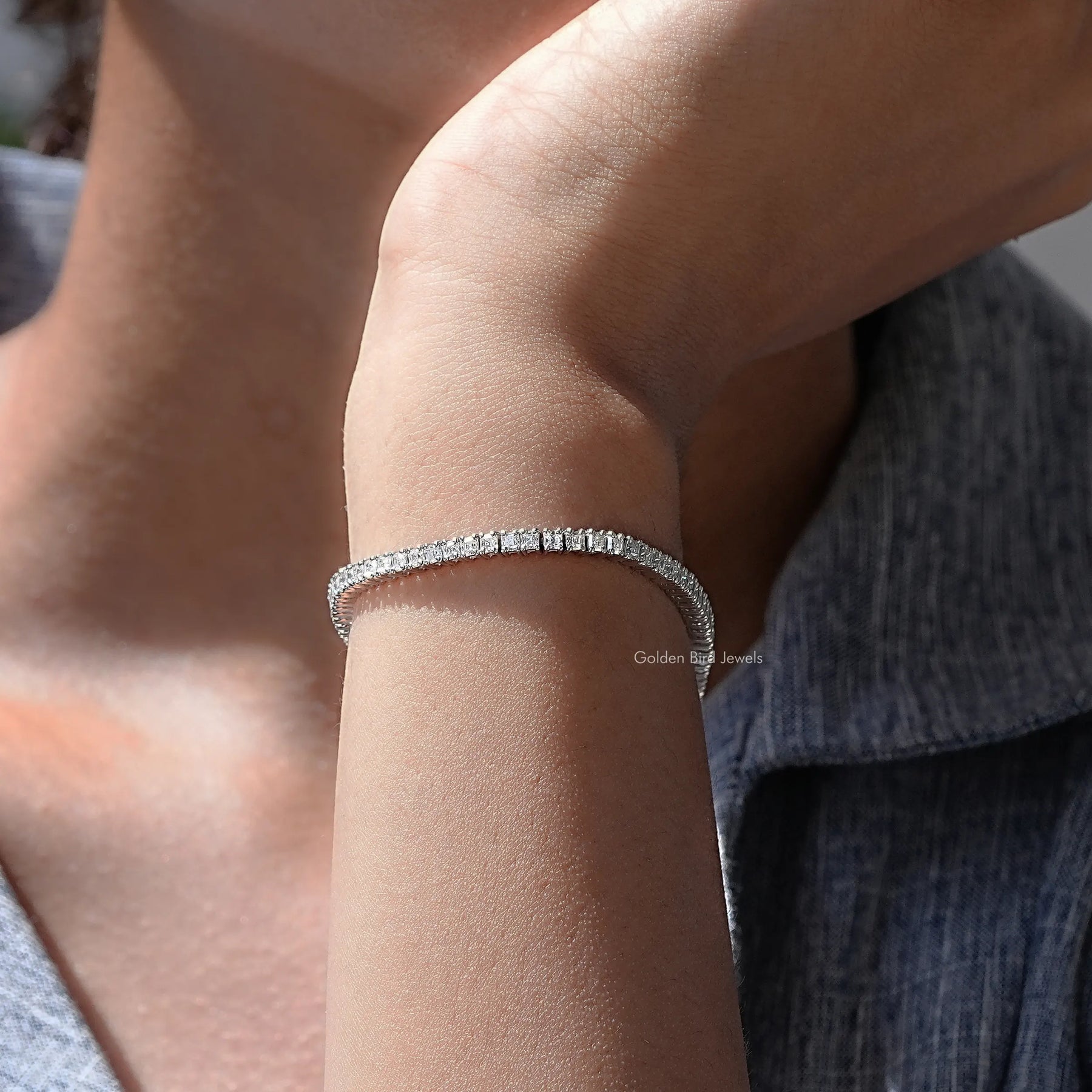 Detailed view of moissanite bracelet for women's wear
