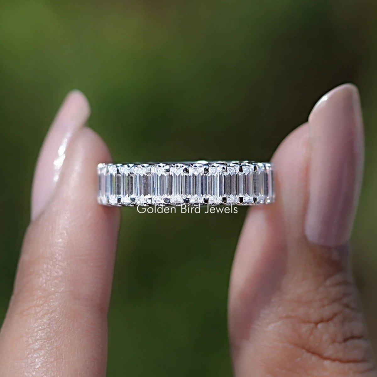 Baguette Moissanite Eternity Wedding Band