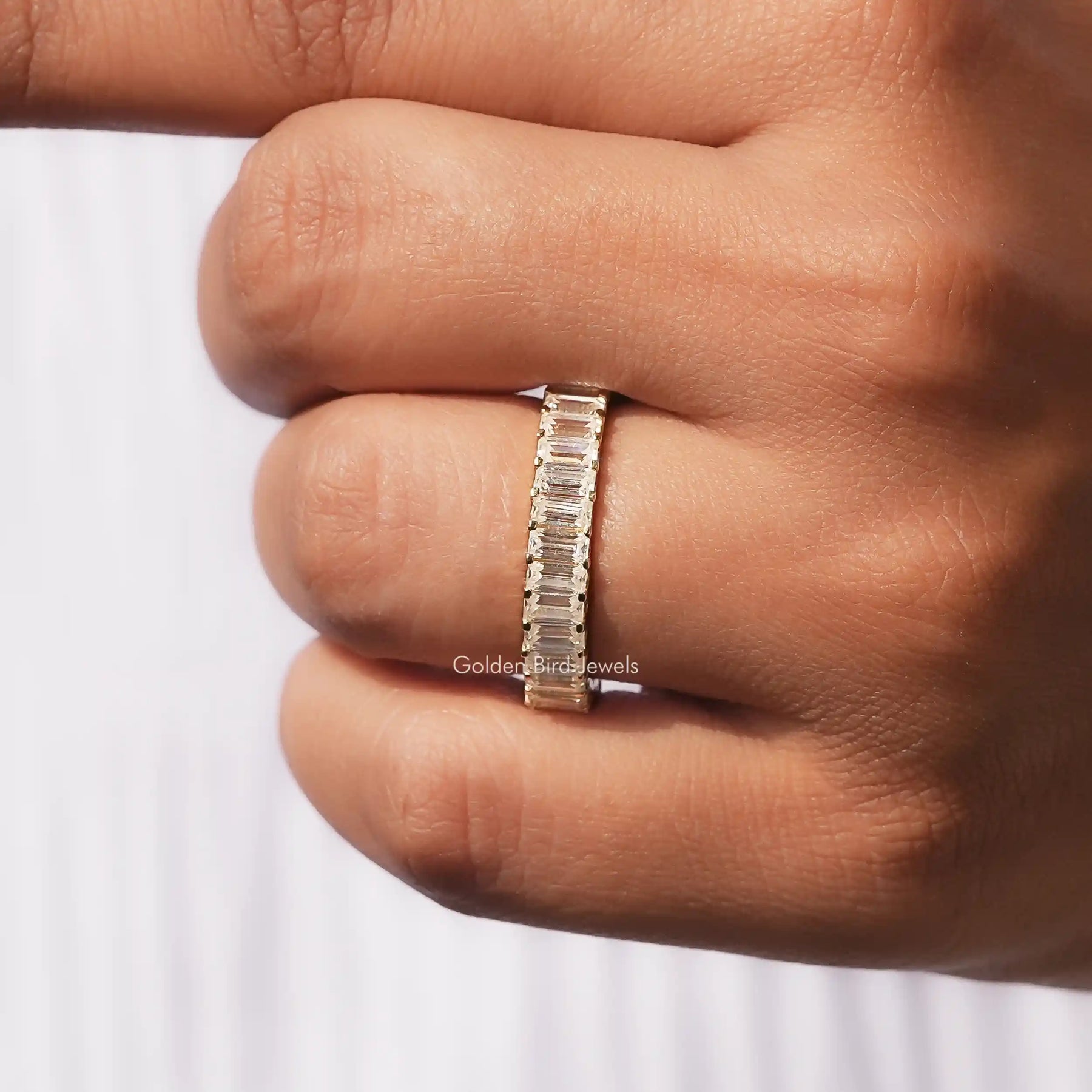 Baguette Moissanite Eternity Wedding Band