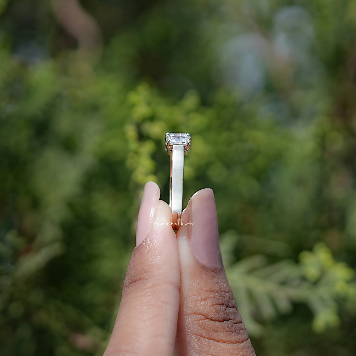 Five Stone Radiant Cut Moissanite Band