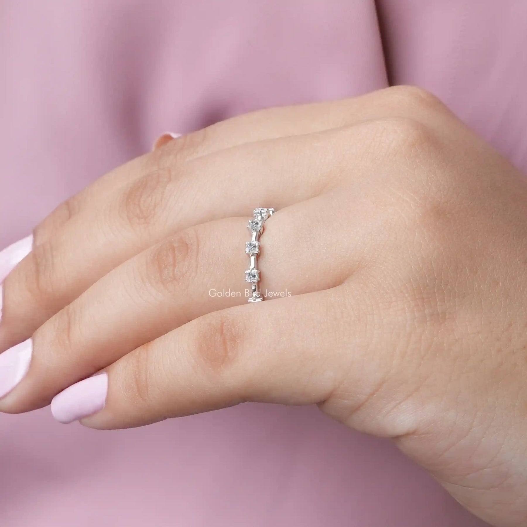Princess Cut Eternity Wedding Band In White Gold