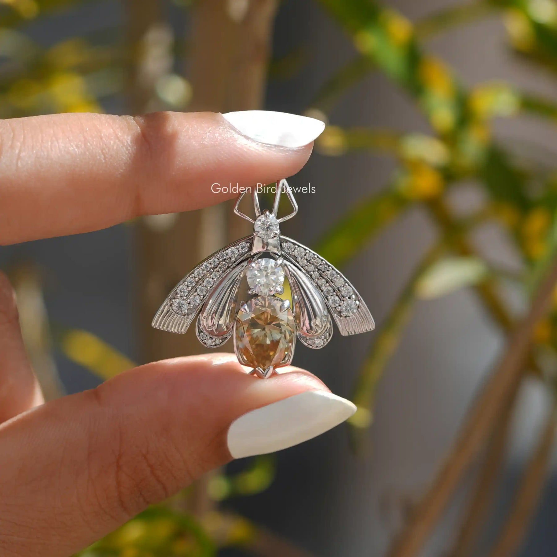 Only Model view of moissanite bridal pendant