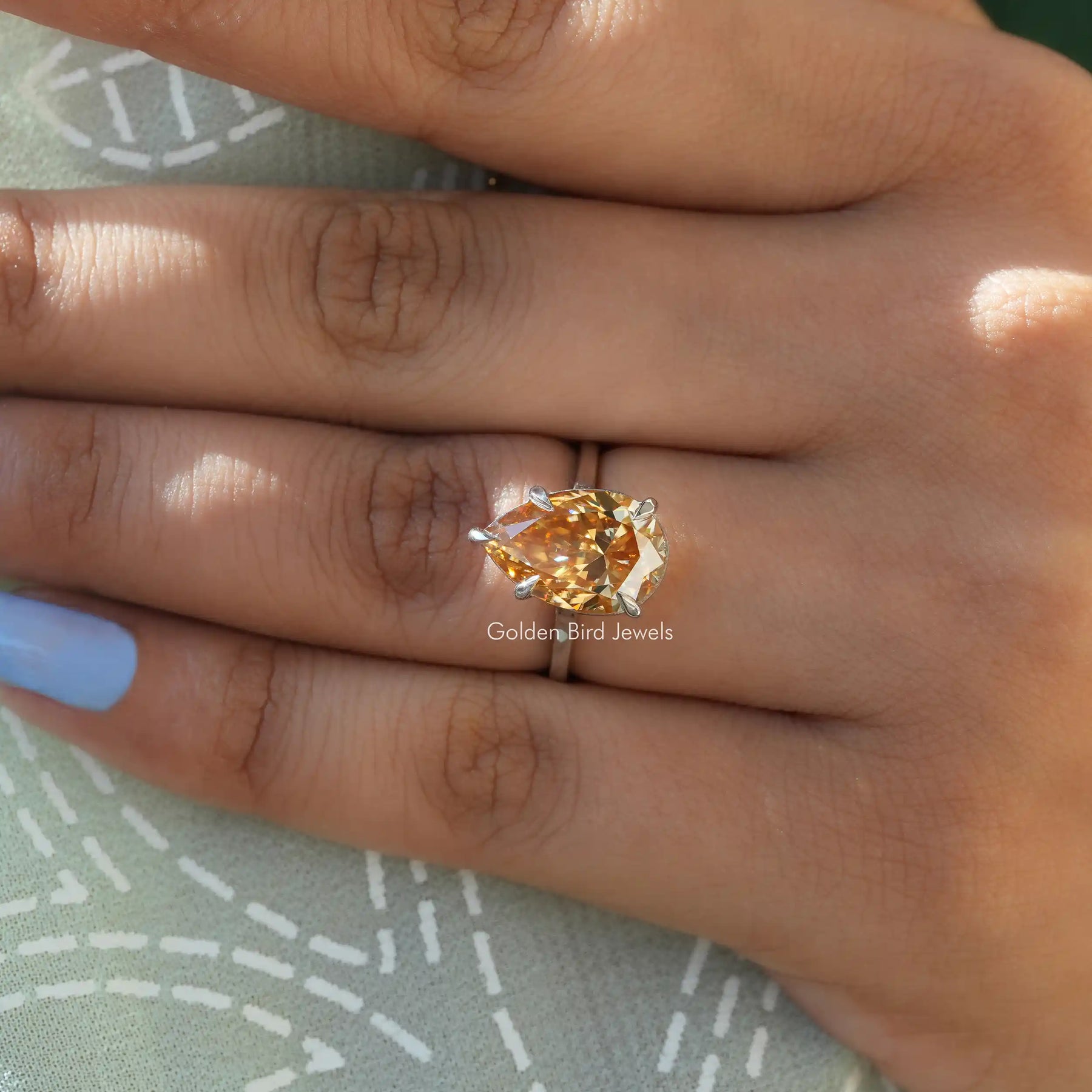 Pear Cut Solitaire Wedding Ring In Yellow Gold