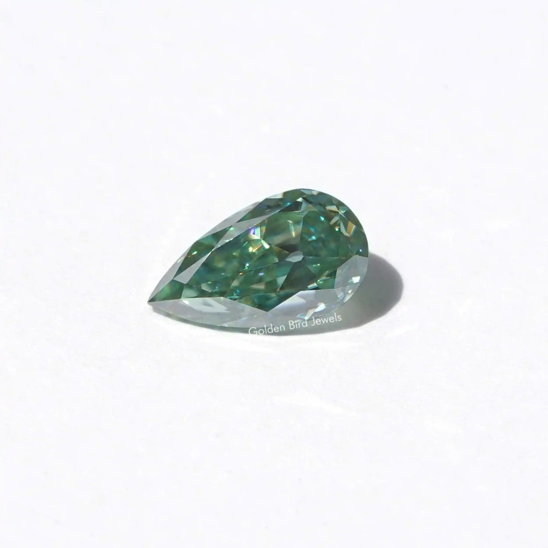 Side view of Pear Shaped Loose Moissanite Stone