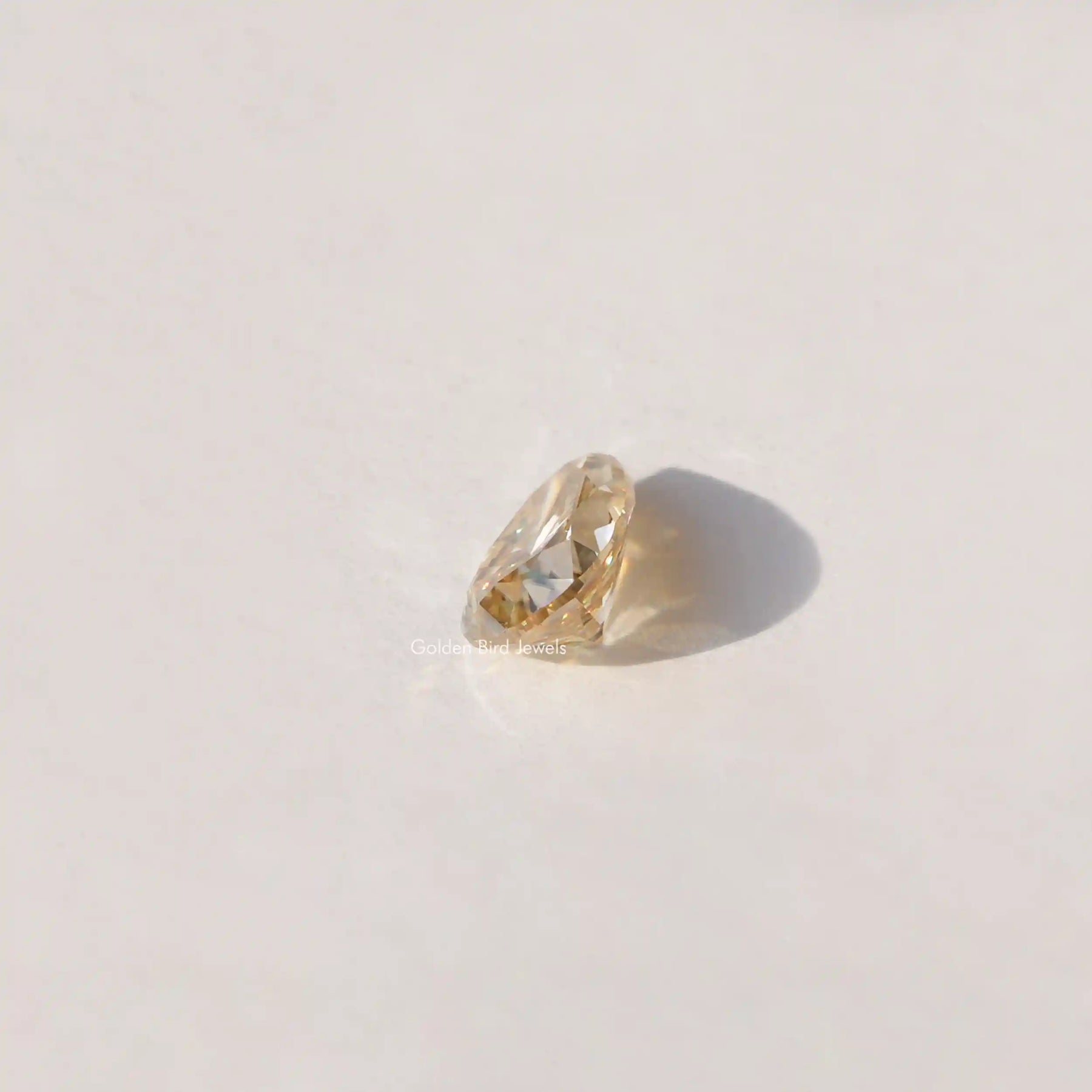 View of Old Mine Pear Cut Moissanite Loose Stone