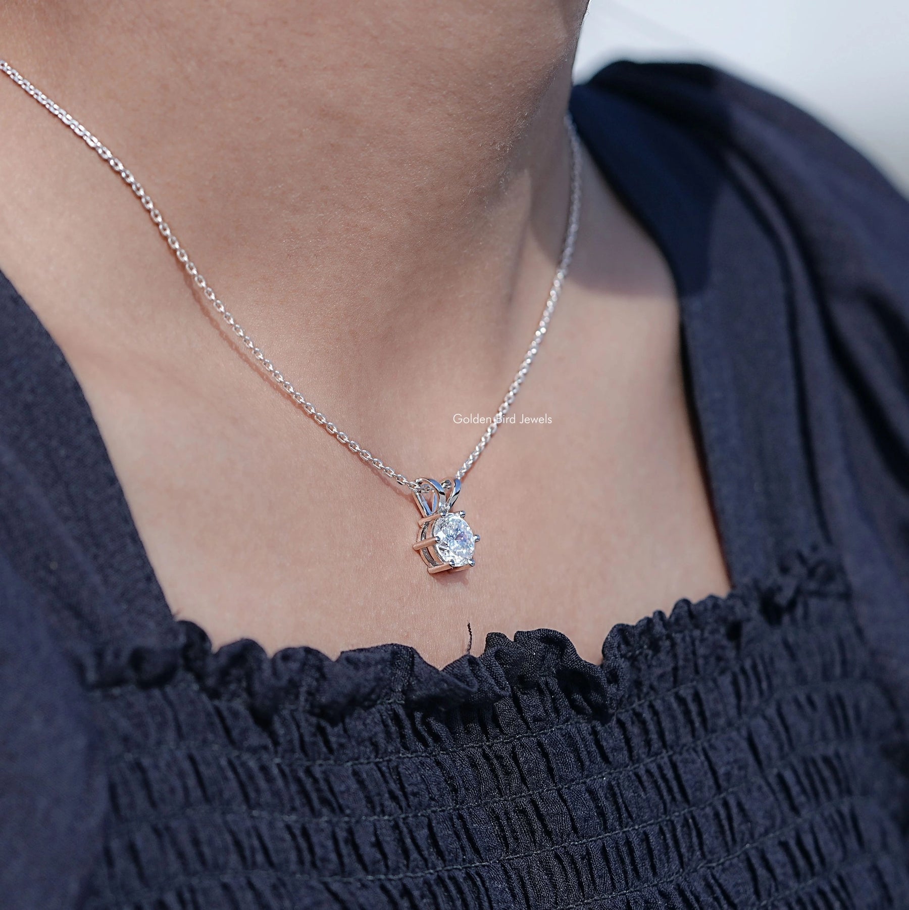 Moissanite Portuguese Cut Customized Pendant For Women