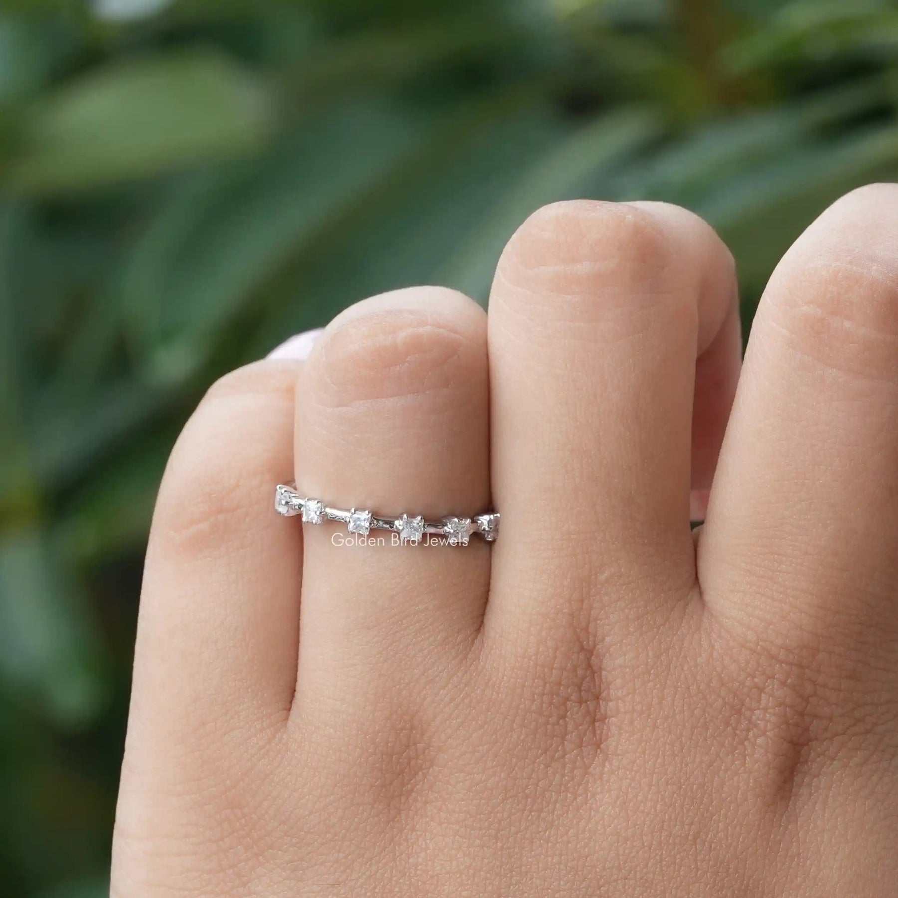 Detailed View Of Moissanite Princess Cut Ring