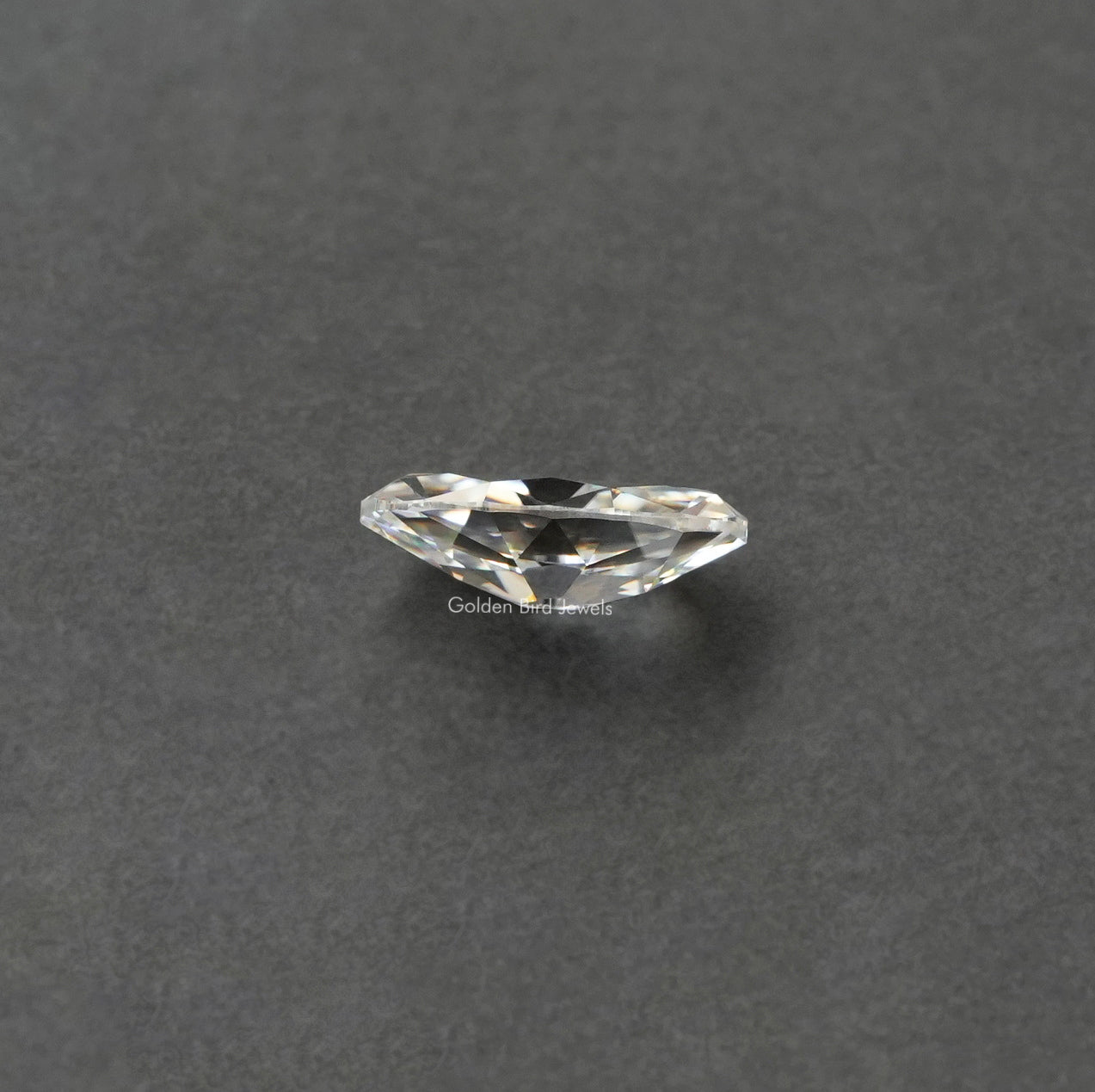 Cross View Of Moval Cut Loose Moissanite Stone