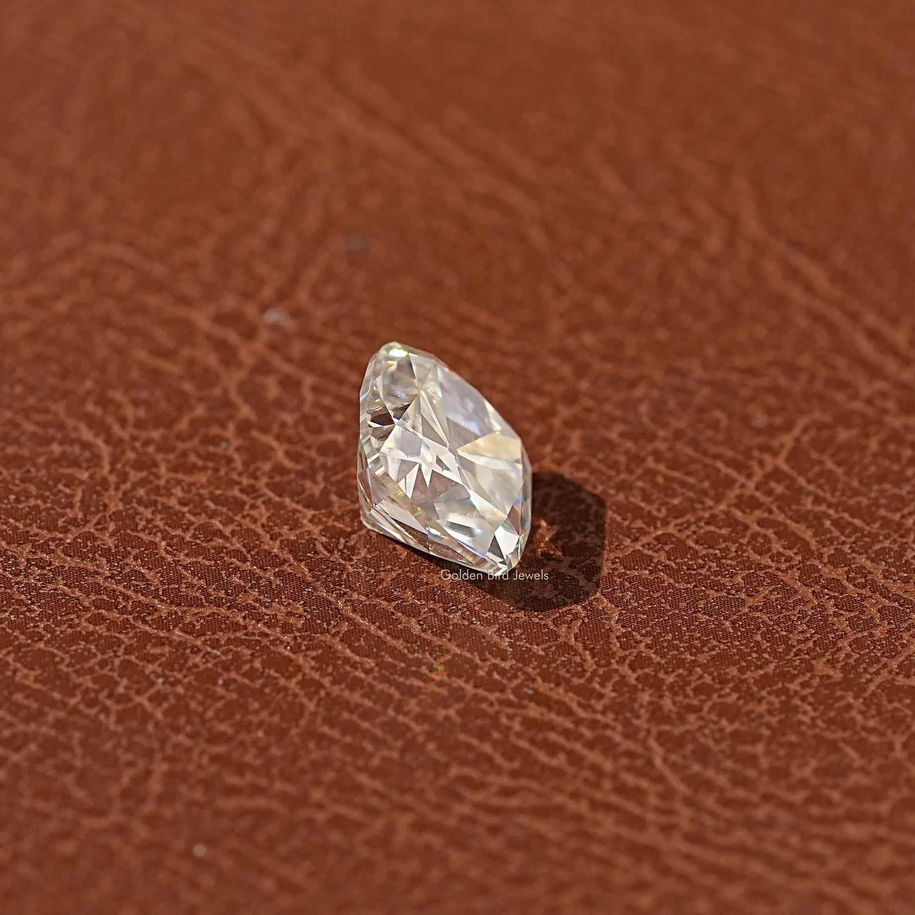 Cross View Of Near Colorless Cushion Cut Stone