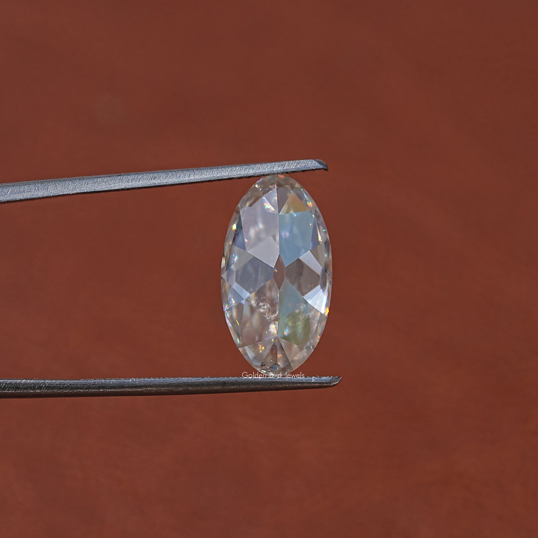 In Tweezer View Of Moissanite Moval Cut Loose