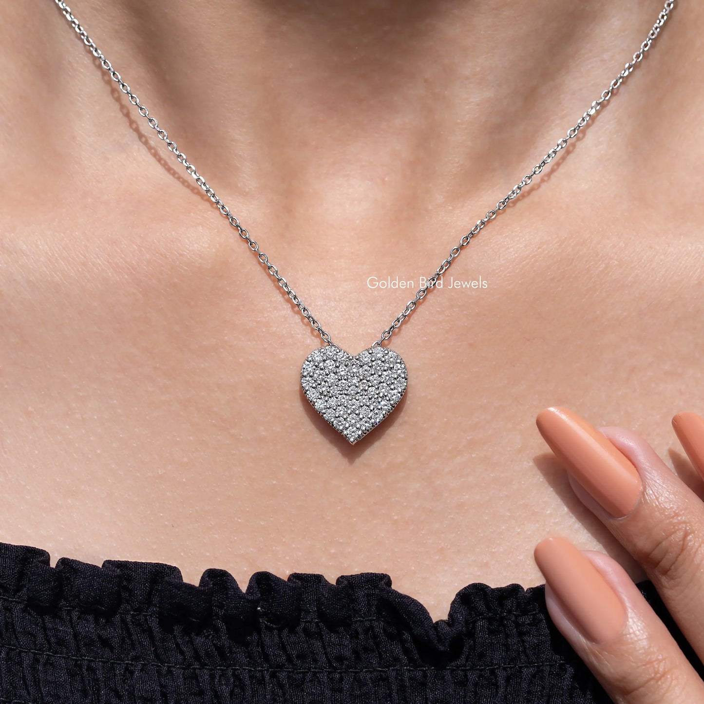 Heart Shape Cluster Lab Diamond Pendant