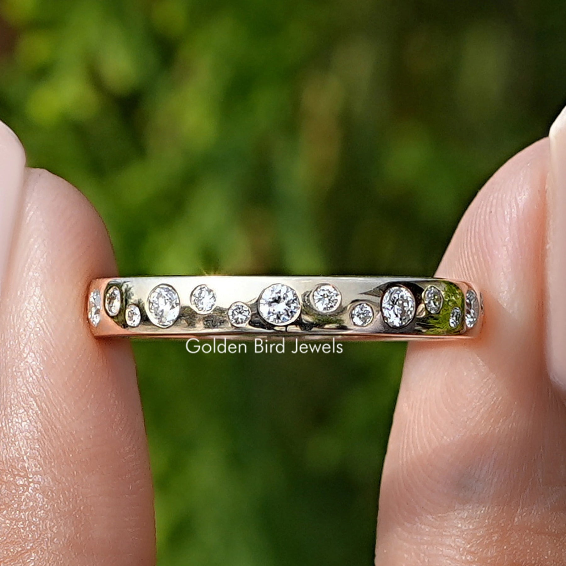 Round Cut Lab Diamond Flush Set Eternity Band