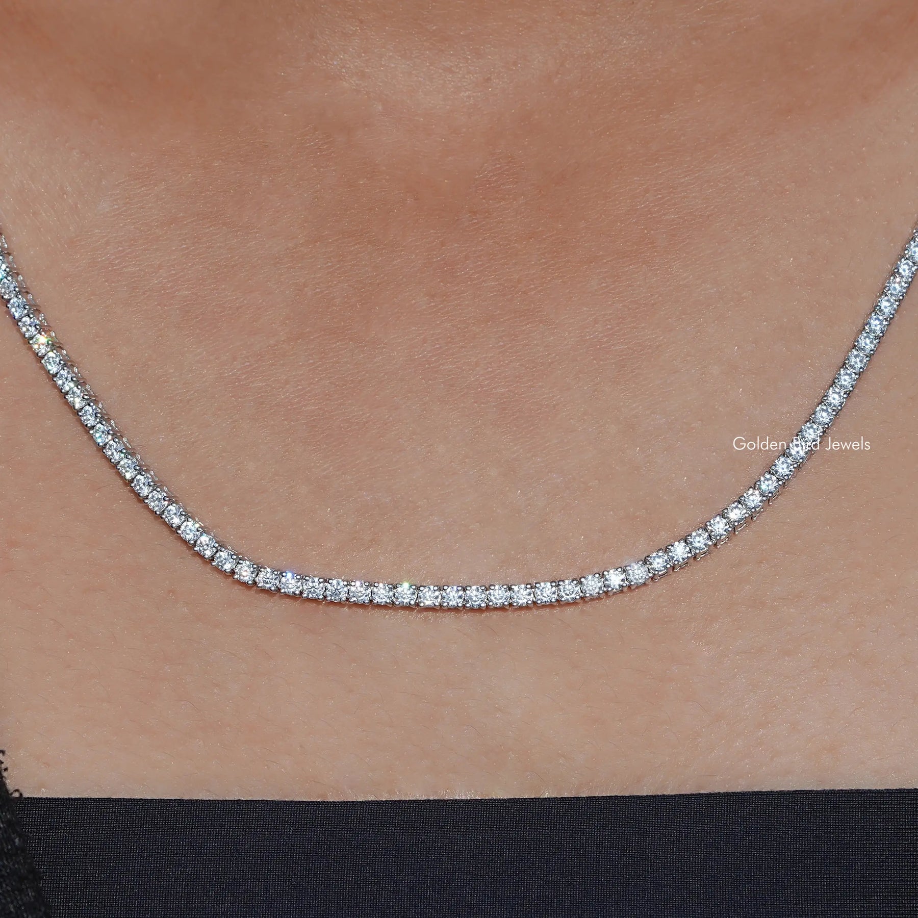 Round Moissanite Tennis Necklace