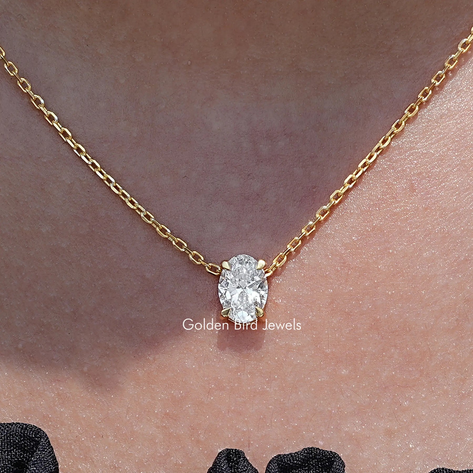 Oval Cut Lab Grown Diamond Solitaire Pendant