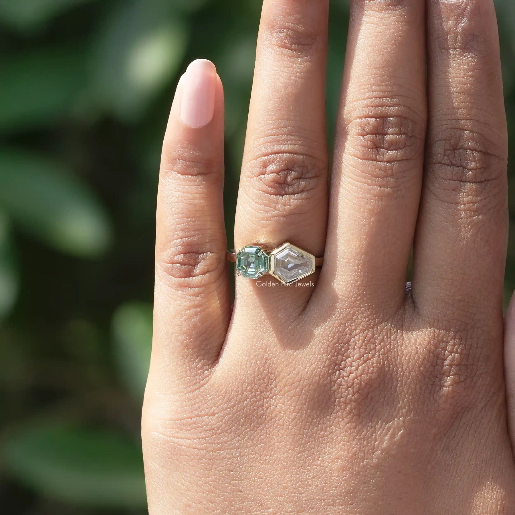 Unique Style Moissanite Toi Et Moi Engagement Ring