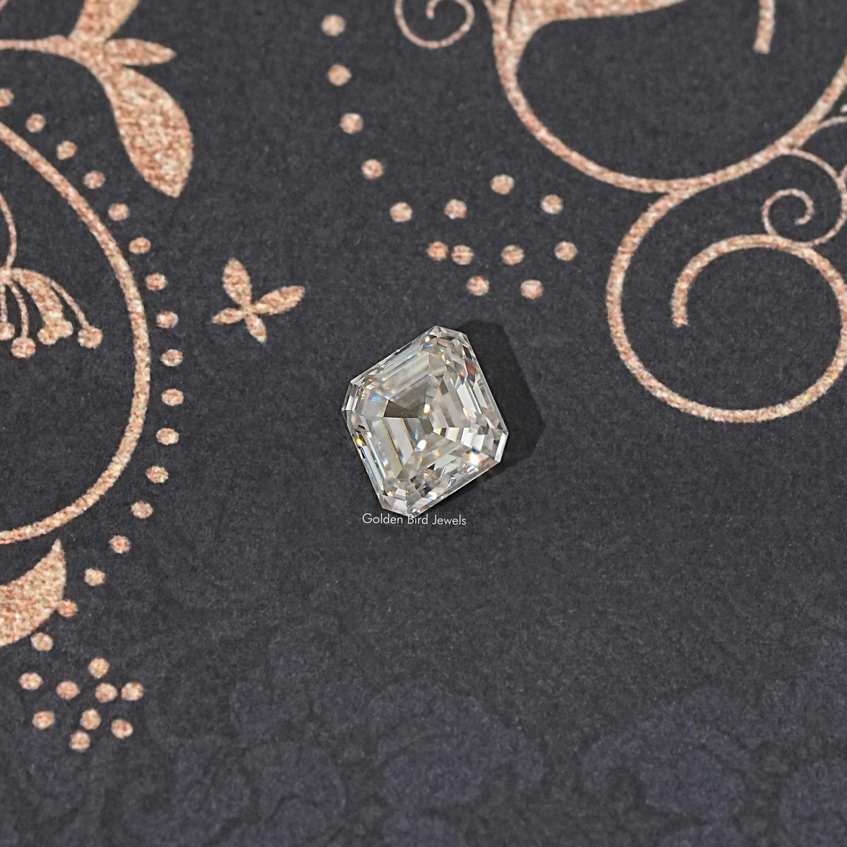 Detailed View Of Old Mine Asscher Cut Loose Moissanite Stone
