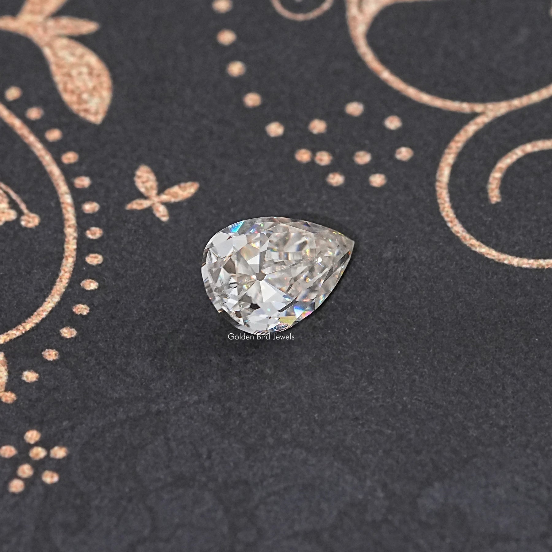 Top View of Old Mine Pear Cut Loose Moissanite Stone